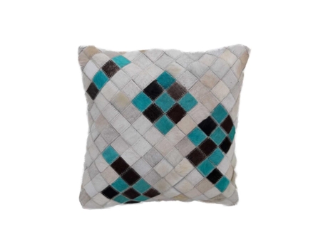 Cojín En Piel de Animal Turquesa 45X45 45X45 Carre
