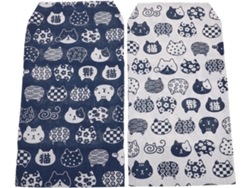 Juego De 2 Fundas Protectoras Para Libros Tamaño A5 En Tela Lavable, Con Estampado Japonés Azul Y Blanco.