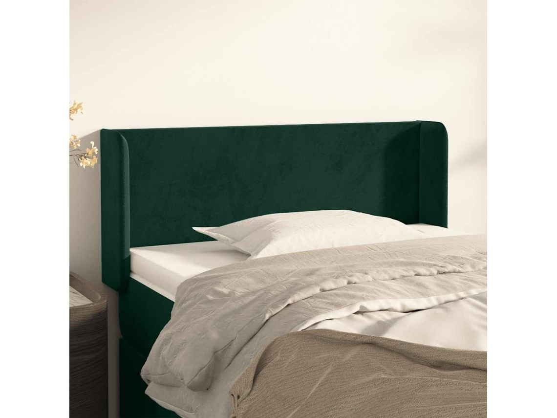 Cabecero De Cama | Panel De Cabecero De Terciopelo Verde Oscuro 103x16x78/88 Cm