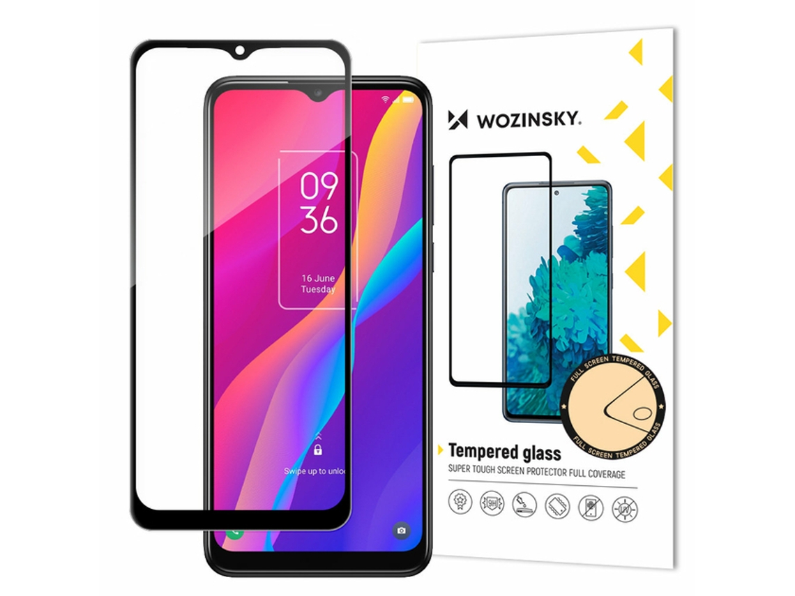 Protector de Pantalla Templado Pegamento Completo Súper Fuerte Pantalla Completa para Tcl Tcl 30E WOZINSKY Vidrio Templado Transparente