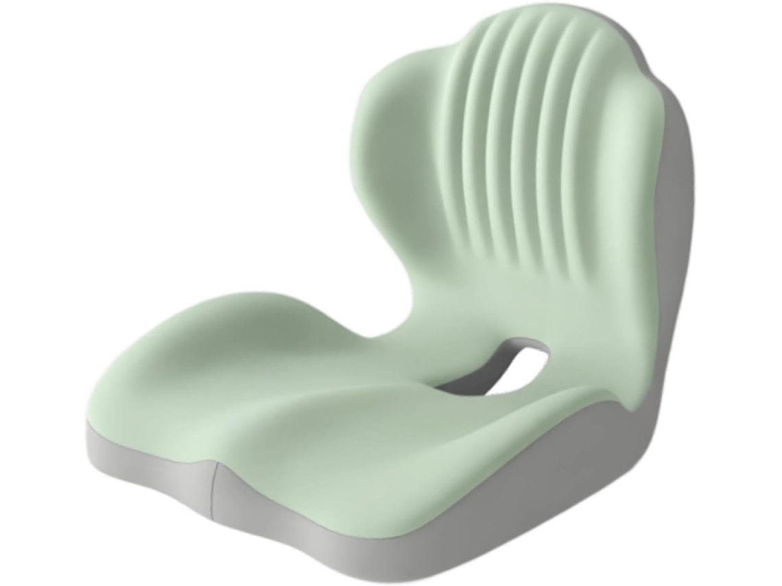 Cojín Para Silla Ergonómico De Espuma Viscoelástica, Diseño Integrado En Forma De L Con Soporte Lumbar (verde) Gertiz
