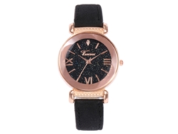 Reloj De Cuarzo Vansoar Para Mujer Con Correa De Piel Sintética Y Esfera Brillante Con Diamantes De Imitación.