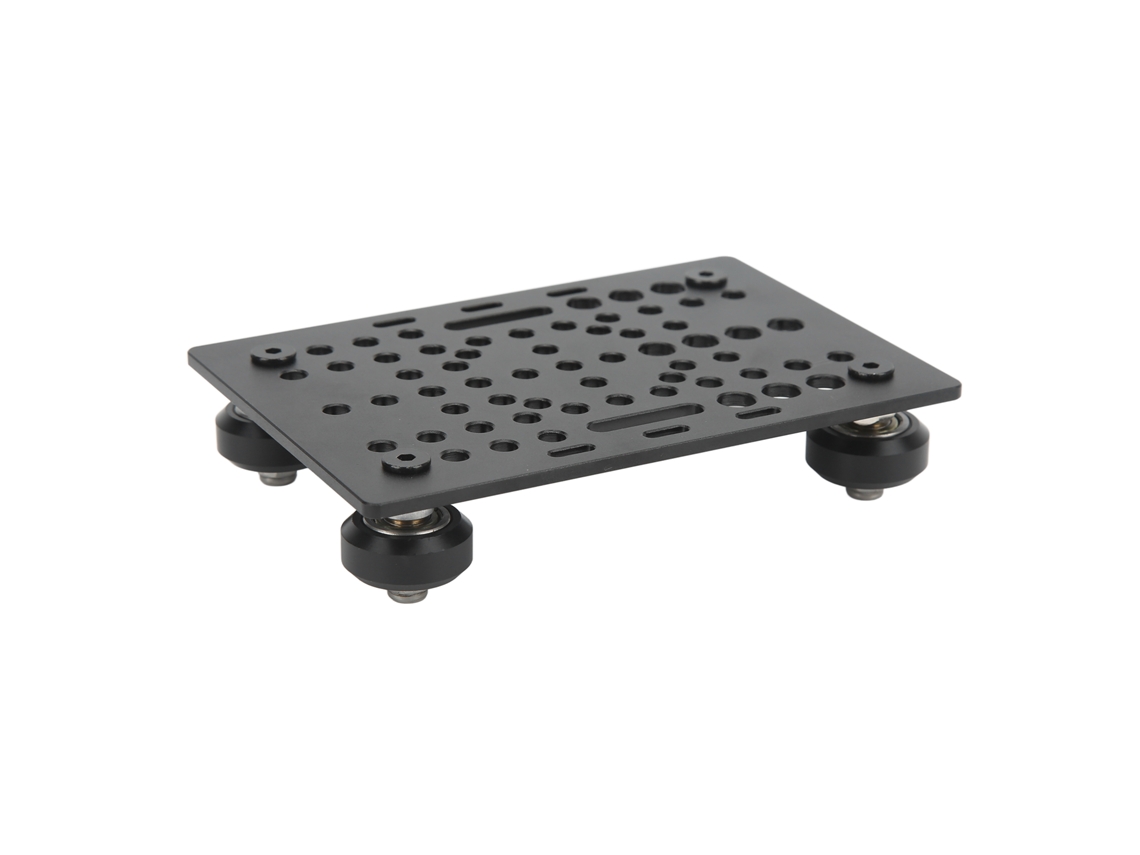 Placa Pórtico De Aluminio Anodizado Negro De Alta Resistencia Con 4 Poleas De Plástico Para Impresoras 3d Y Fresadoras.