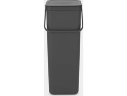 Cubos de Basura BRABANTIA Sort&Go (Gris - 40L - 34.1x26.7x62 cm  - Inox)