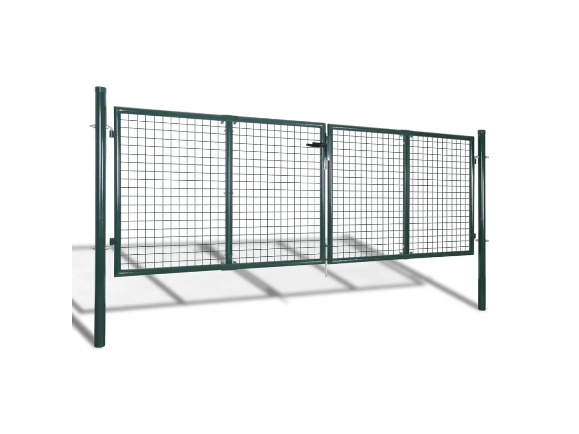 Puerta de valla de acero verde de 306 x 150 cm WSD417456 Lovely Home