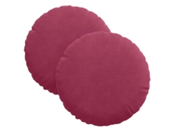 Cojines para asiento, 2 unidades, color rojo vino, Ø 40 x 13 cm, terciopelo HARLANV1