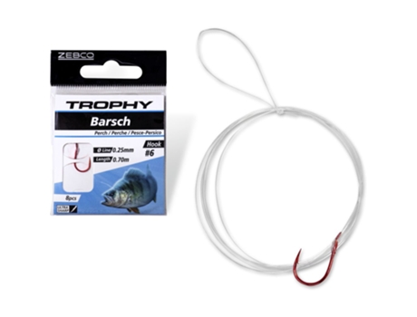 Paquete de 8 líderes ZEBCO Trophy Perch 0,18mm 70cm