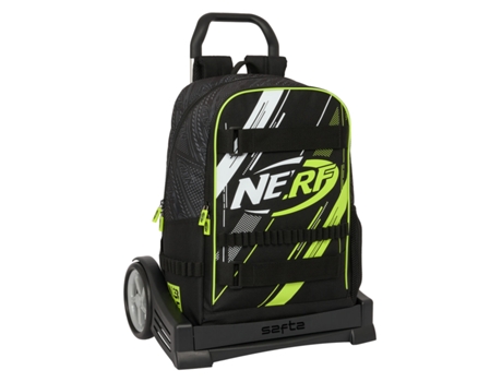 Mochila Escolar con Ruedas NERF Get ready (Negro - Poliéster 300D)