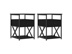 Maison Exclusive - Mesitas De Noche 2 Uds Madera De Ingeniería Negro 40x42x55 Cm
