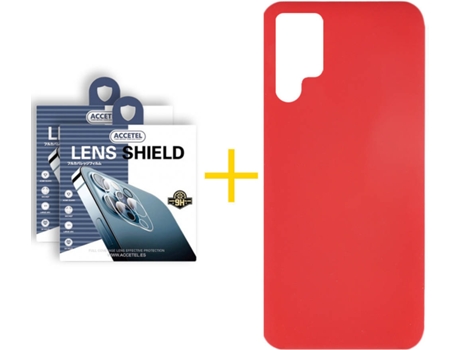 Carcasa + 2 Protectores de Cámara para Samsung Galaxy S22 Ultra 5G ACCETEL Rojo