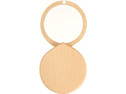 Espejo De Maquillaje De Madera Compacto, Portátil Y Plegable, Lo Suficientemente Pequeño Para Llevarlo De Viaje O En El Bolso.