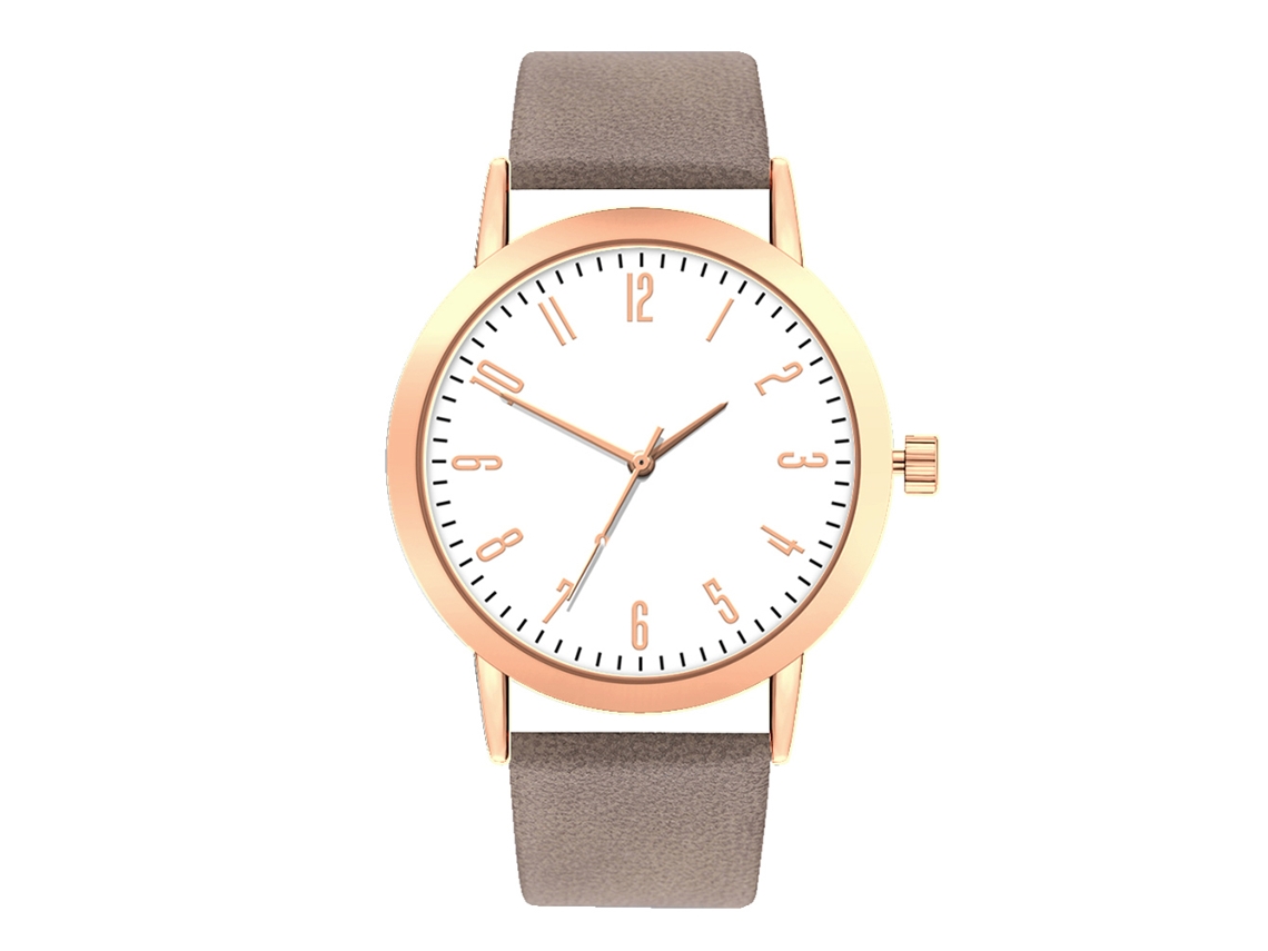 Reloj De Pulsera Analógico Con Correa De Pu, Movimiento De Cuarzo, Para Hombre Y Mujer (gris)