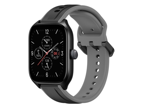 Correa Smartwatch para Amazfit GTS 4 Silicona Bicolor con Bucle Convexo de 20mm (Negro + Gris)