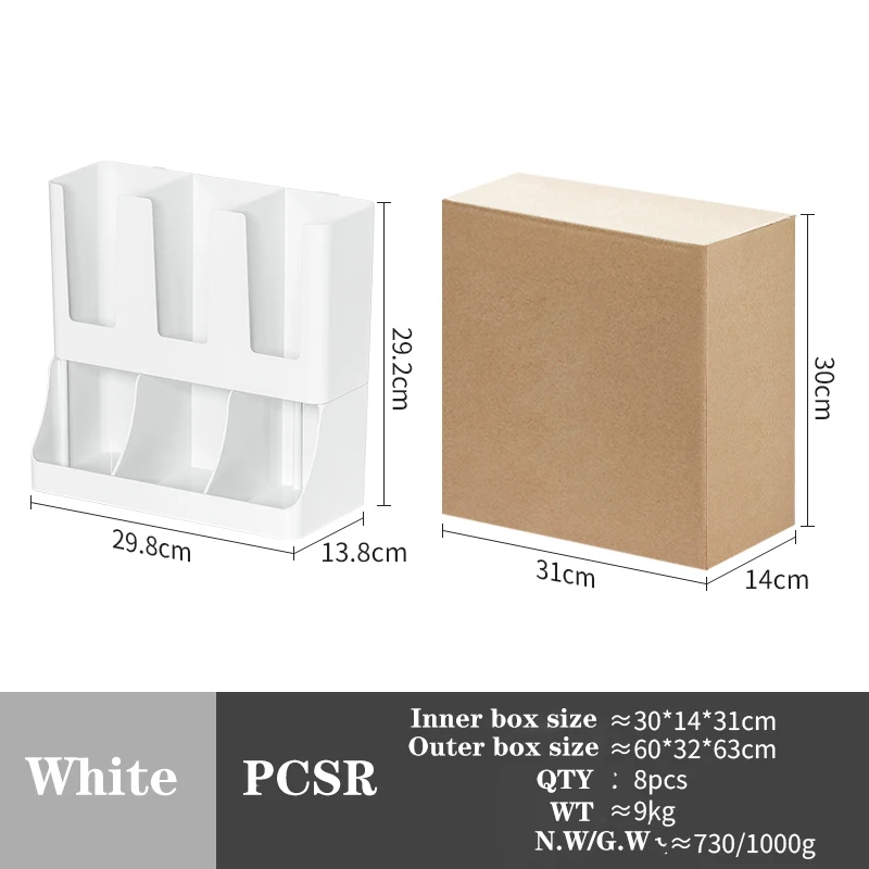 Organizador De Tazas Y Condimentos De Café De Pie Con 6 Compartimentos (blanco)