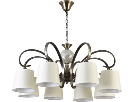 Lámpara de Techo FABRILAMP Concordia (Dorado - Metal, Tejido, Vidrio - 78x75 cm)