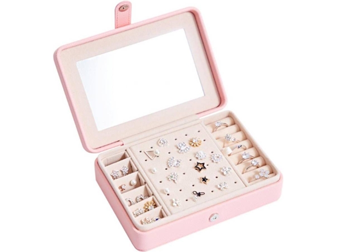 Caja de Joyas WJS Espejo Rosa