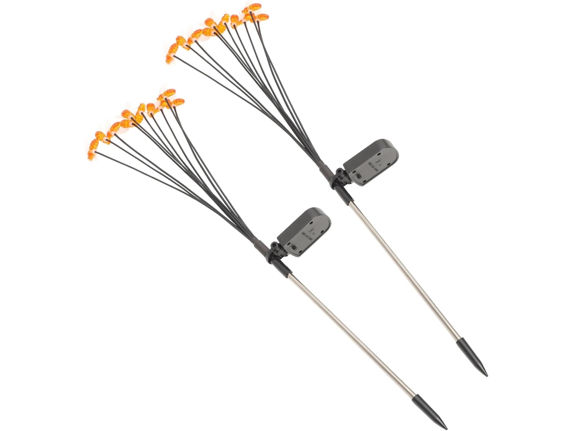 Juego De 2 Luces Solares Led Con Forma De Abeja, Decoración De Jardín Exterior, Iluminación Brillante Para