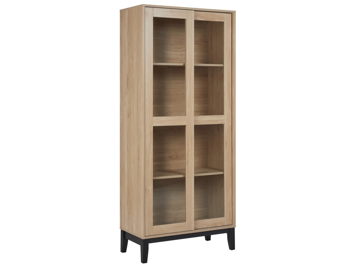 Vitrina BELIANI Rumson de MDF Madera clara 80x40x183