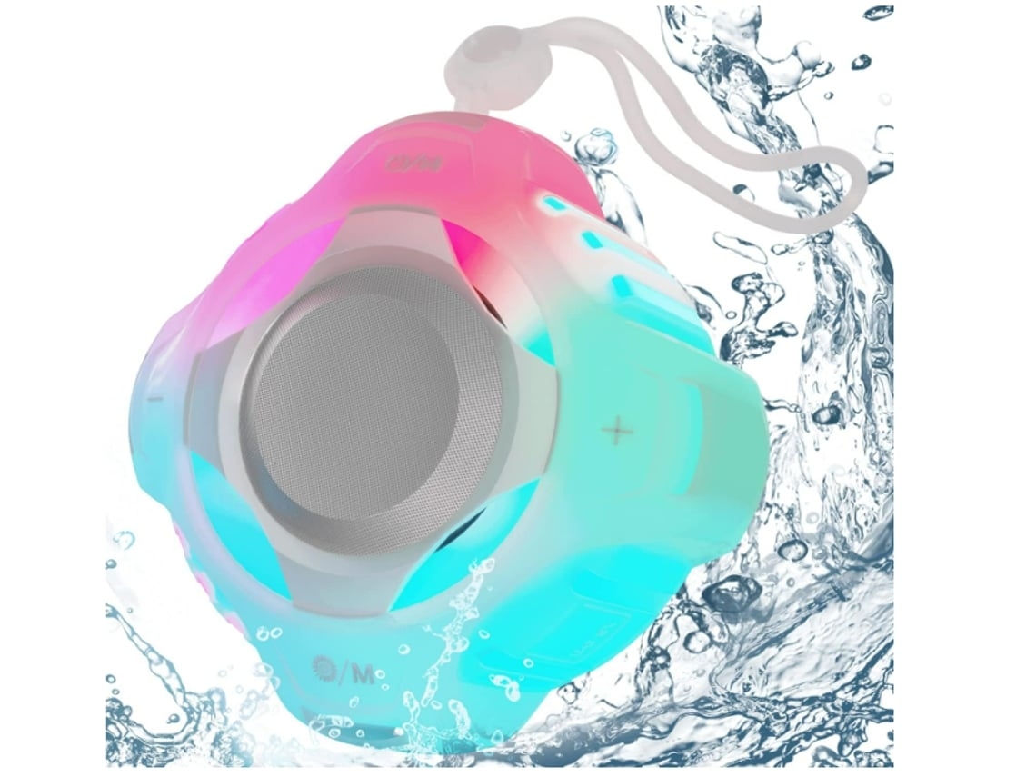 Altavoz Bluetooth Chennnls IPX7, impermeable, flotante, luz multicolor, estéreo de alta definición, graves potentes, color transparente