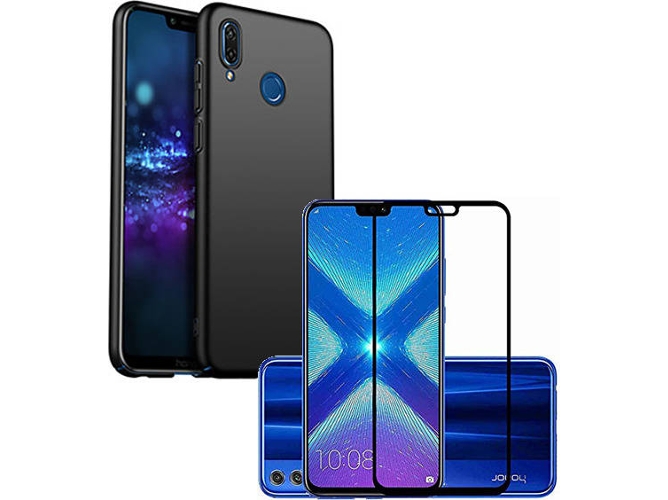 Kit Carcasa y Protector Cristal 5D Honor 8X SlimShield Negro