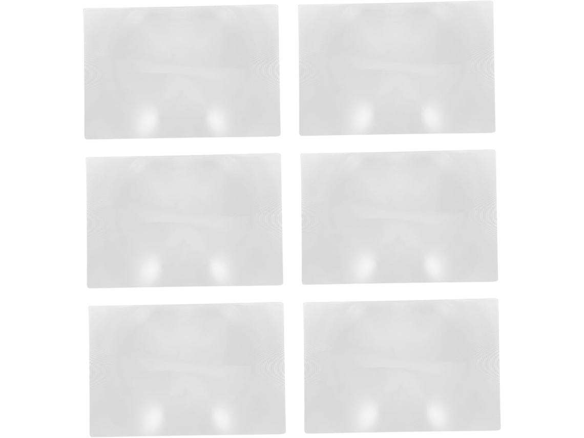 Juego De 6 Lupas De Lectura Planas Para Personas Mayores En Pvc Transparente.