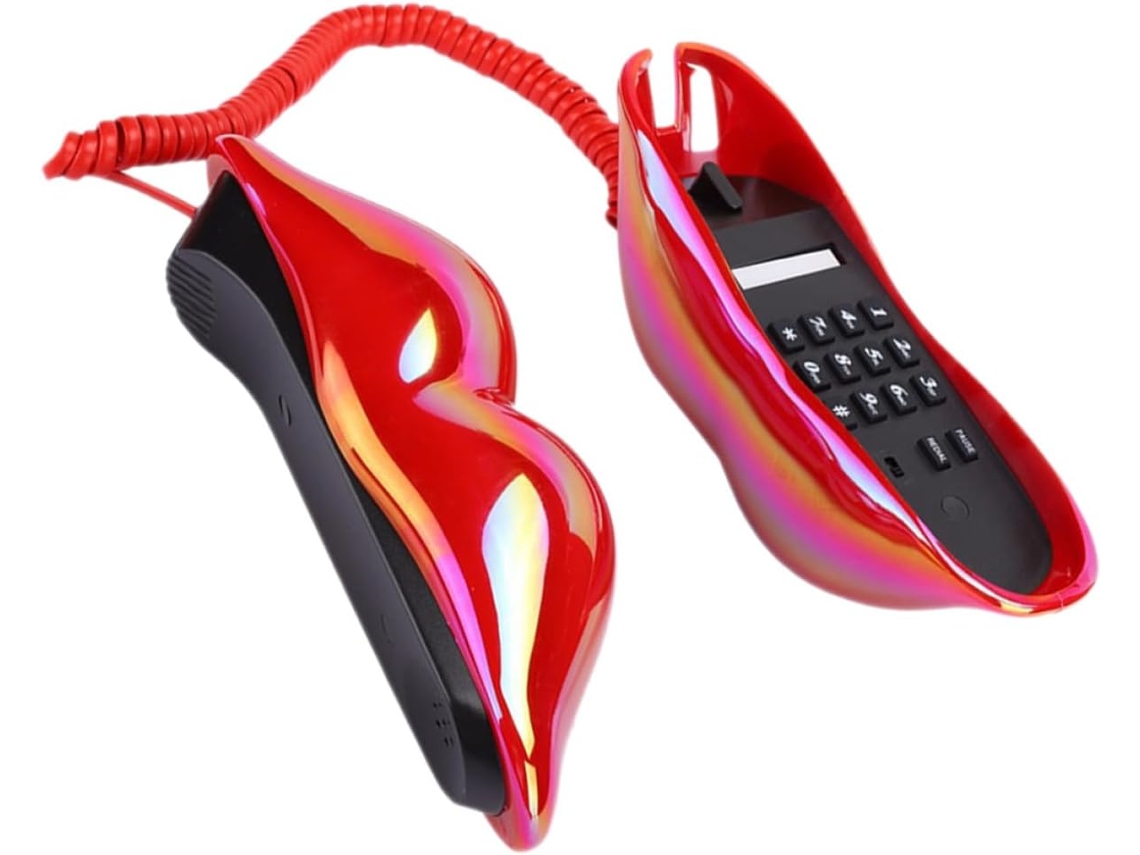 Teléfono Fijo Decorativo Con Labios Rojos, Adorno De Mesa Artístico, Diseño