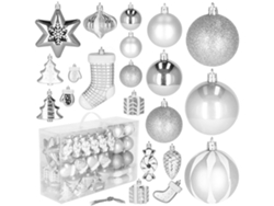 Bolas de Navidad 77 Unidades Decoraciones Inastillables Plateadas para el Árbol de Navidad Elegante Arreglo para el Árbol de Navidad