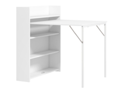 Esta Mesa De Comedor Plegable Es Perfecta Para Apartamentos Pequeños. Cuenta Con Cuatro Estantes Ocultos Y Función Antivuelco.