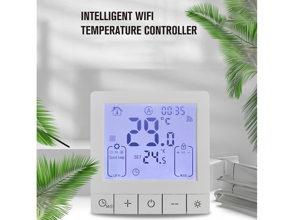 Termostato Inteligente Wifi Tuya Con Aplicación, Control De Temperatura Programable, Temporizador De 24 Horas Y Bloqueo Infantil.