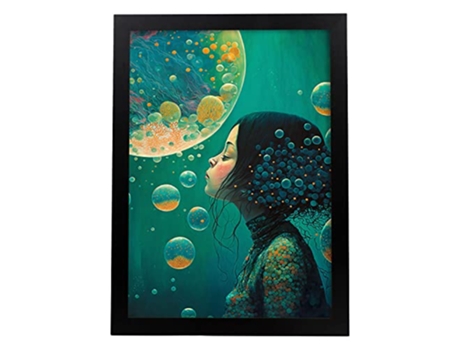 NACNIC Poster Vida Marina En Estilo Surrealismo Cinematográfico Ilustraciones Y Grabados De Historieta Abstracta Y Artística A3 Marcos Negros