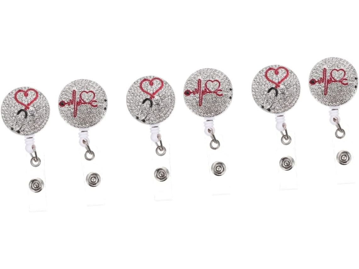 Portatarjetas Retráctil De 6 Piezas Con Clip Fijo, Práctico Soporte Para Tarjetas De Identificación.