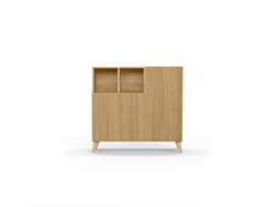 Mueble zapatero/armario HERDASA Moss roble dorado puertas vallado 87 x 90 x 27 cm