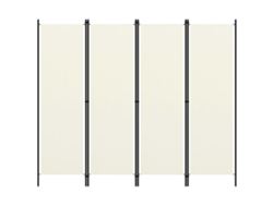 Separador LOVELY HOME con 4 Paneles de Tela Blanco Nata (200 x 180 cm)