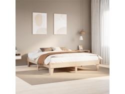 Estructura De Cama Sin Colchón Madera Maciza De Pino 200x200 Cm
