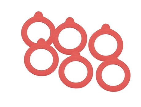 3215 Set da 6 Guarnizioni di Ricambio per Vasetti con Gancio 52 x 80 mm Rosso LEIFHEIT
