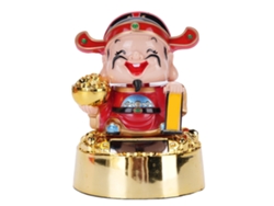Ats-estatua De Cai Shen Con Energía Solar Nodding Ornamento Para Coche Hogar Decoración Oriental