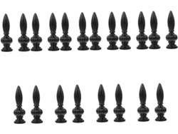 Juego De 10 Remates Decorativos Negros Para Pantallas De Lámparas, De Estructura Simple Y Estable.
