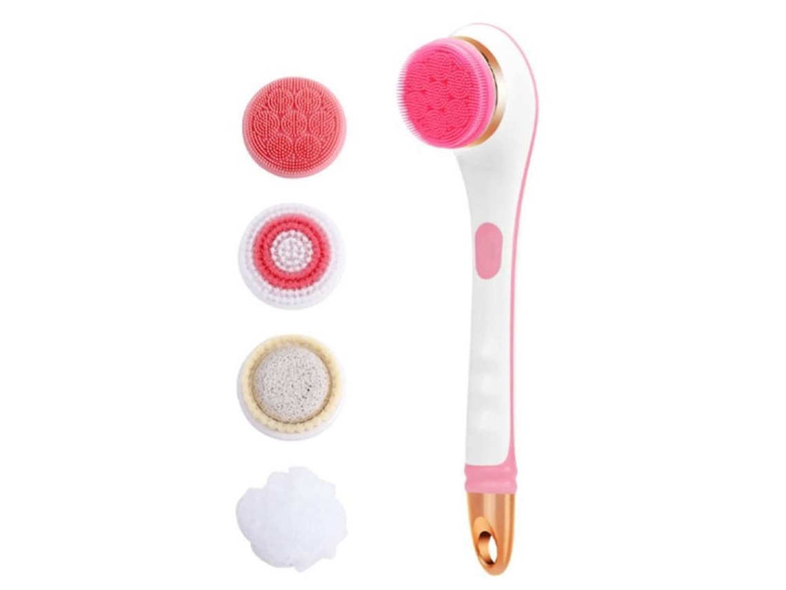 Cepillo Eléctrico De Baño, Cepillo Corporal Con Masaje Exfoliante, Rosa