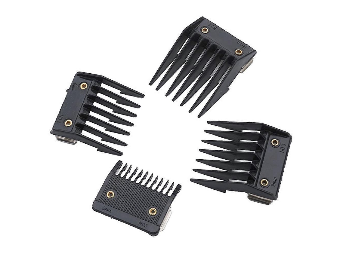 Rebe-4 Piezas Peines De Corte Profesionales Para Tijeras De Pelo Desmontables, Guardas Para Recortadora Wahl, Aplicable En Hogar Y Salón 10x4cm Negro