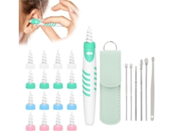 Kit De 16 Espirales Silicona Macio + 6 Cucharones Inox Con Bolsa Portátil Para Limpieza Del Ouvido