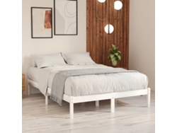 Marco de Cama Madera de Pino Macizo Blanco (200x200cm)