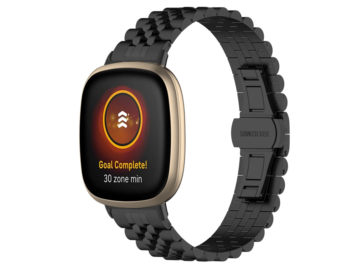 Pulsera de reloj en acero inoxidable. Negro Fitbit Versa 3 / 4 / 5