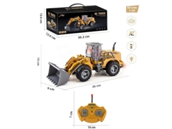 Camión de juguete con control remoto, tractor de construcción de metal con tracción en las cuatro ruedas y 6 canales.