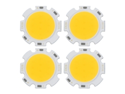 Rebe-4x Bombillas Led Cob Redondas Super Brillantes 5w Blanco Cálido Dc15-17v 3000-3500k 180° 2.8cm
