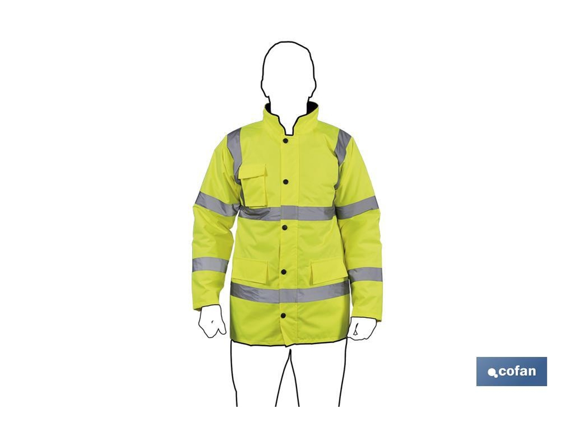 Parka COFAN  de alta visibilidad para trabajos de talla De S a XXXL en color amarillo
