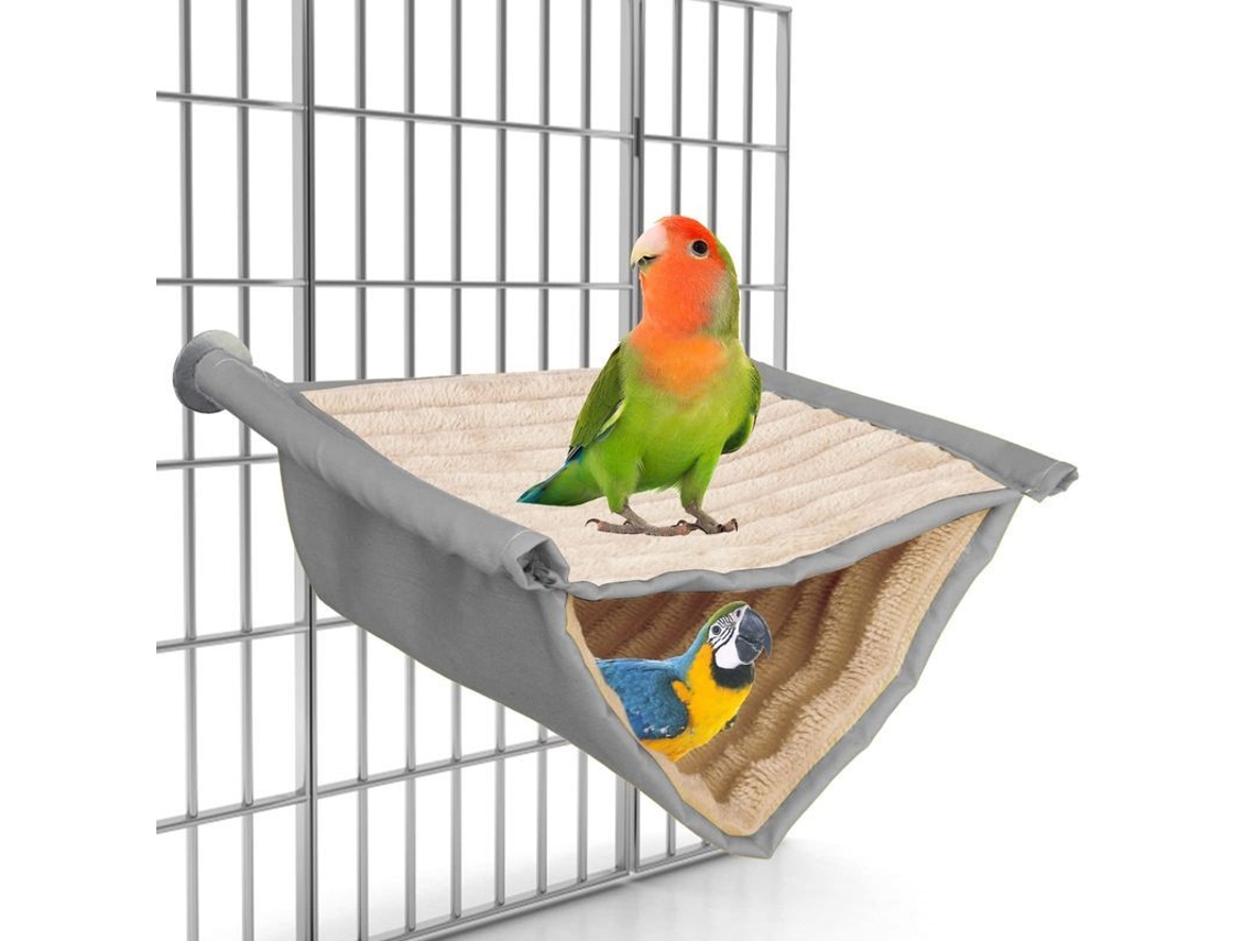 2026-hamaca Colgante De Plumas Para Aves Abrigo Invierno Suave Lavable Nido Pájaro Plush Talla S Blanco