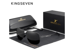 Gafas de sol polarizadas para hombre con protección UV400, lentes espejadas y aleación de aluminio MDUG (negro gris)