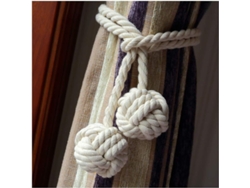 Sujetadores De Cortina De Ganchillo Hechos A Mano Con Una Sola Cuenta Beige Para Decoración Del Hogar (2 Piezas)