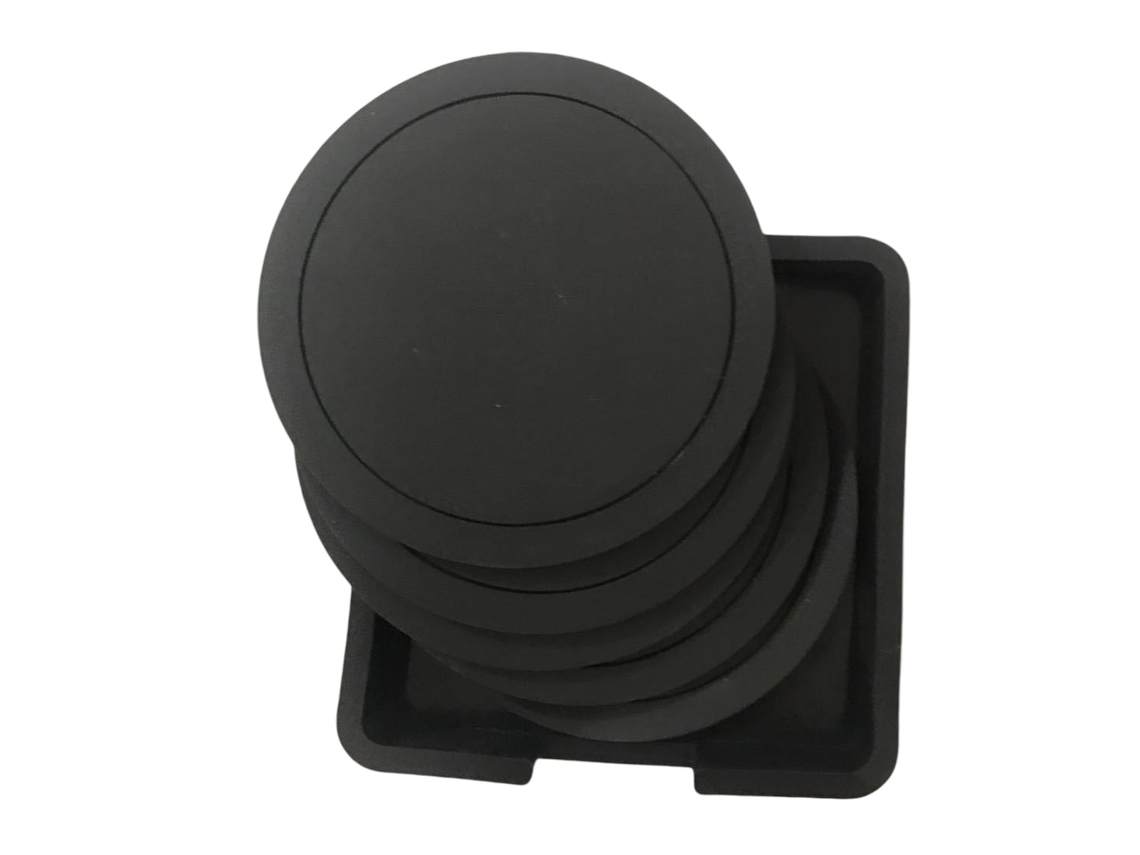 Posavasos - Juego de 6 posavasos de silicona antideslizantes negros NEVEANCE
