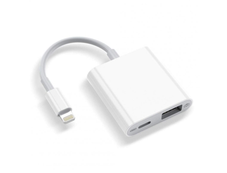 Adaptador de cámara USB Convertidor OTG hembra USB Interfaz de carga Compatible con Phone 11 Pro X 8 7 6 Pad blanco